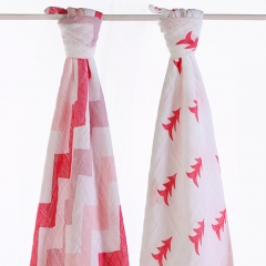 Wickeln Sie Musselin, 2er-Pack Babydecken aus Bio-Baumwolle, Neugeborene erhalten Decken